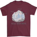 Rocks Aren't Real Funny Conspiracy Theory Mens T-Shirt 100% Cotton Maroon