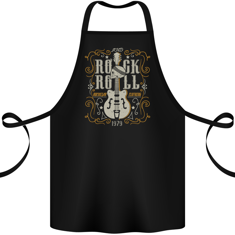 Rockstar Rock n Roll Guitar Skull Music Cotton Apron 100% Organic Black