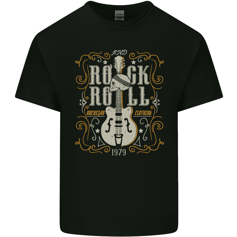 Rockstar Rock n Roll Guitar Skull Music Kids T-Shirt Childrens Black