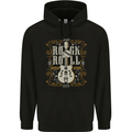 Rockstar Rock n Roll Guitar Skull Music Mens 80% Cotton Hoodie Black