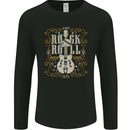 Rockstar Rock n Roll Guitar Skull Music Mens Long Sleeve T-Shirt Black