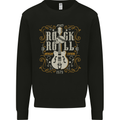 Rockstar Rock n Roll Guitar Skull Music Mens Sweatshirt Jumper Black