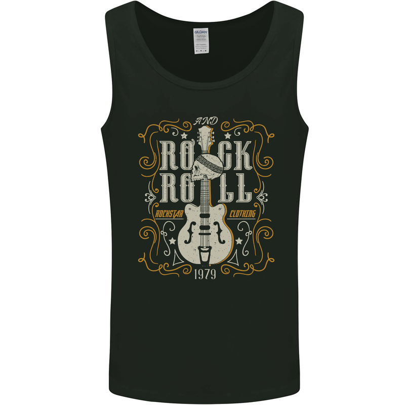 Rockstar Rock n Roll Guitar Skull Music Mens Vest Tank Top Black