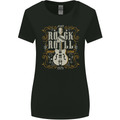 Rockstar Rock n Roll Guitar Skull Music Womens Wider Cut T-Shirt Black