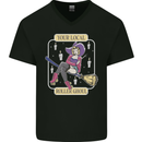 Roller Ghoul Funny Halloween Roller Skating Mens V-Neck Cotton T-Shirt Black