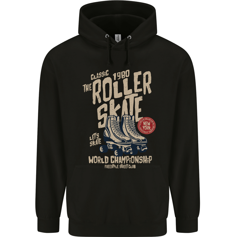 Roller Skate Retro Skating Boots Childrens Kids Hoodie Black