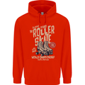 Roller Skate Retro Skating Boots Childrens Kids Hoodie Bright Red