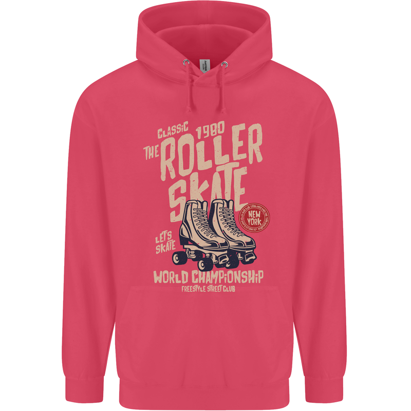 Roller Skate Retro Skating Boots Childrens Kids Hoodie Heliconia