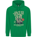 Roller Skate Retro Skating Boots Childrens Kids Hoodie Irish Green