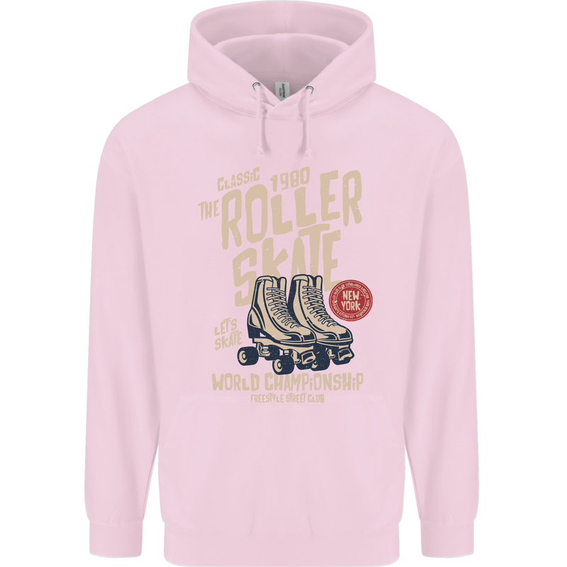 Roller Skate Retro Skating Boots Childrens Kids Hoodie Light Pink