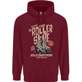 Roller Skate Retro Skating Boots Childrens Kids Hoodie Maroon