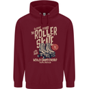 Roller Skate Retro Skating Boots Childrens Kids Hoodie Maroon