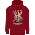 Roller Skate Retro Skating Boots Childrens Kids Hoodie Red