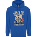 Roller Skate Retro Skating Boots Childrens Kids Hoodie Royal Blue