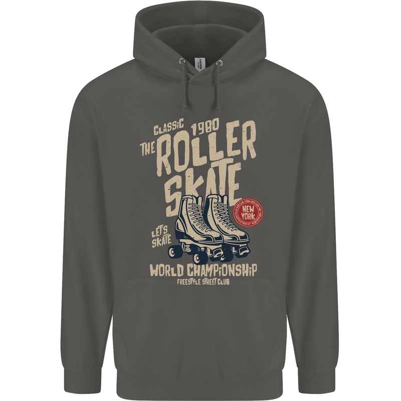 Roller Skate Retro Skating Boots Childrens Kids Hoodie Storm Grey
