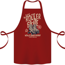 Roller Skate Retro Skating Boots Cotton Apron 100% Organic Maroon
