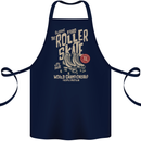 Roller Skate Retro Skating Boots Cotton Apron 100% Organic Navy Blue