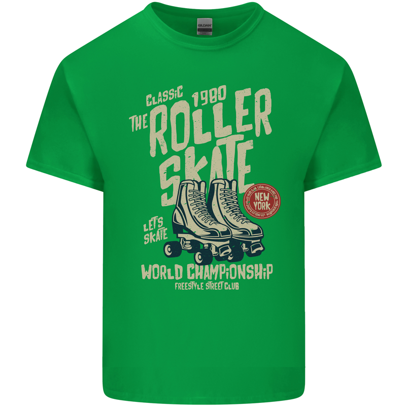 Roller Skate Retro Skating Boots Kids T-Shirt Childrens Irish Green