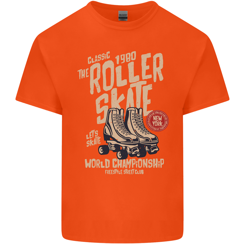 Roller Skate Retro Skating Boots Kids T-Shirt Childrens Orange