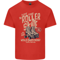 Roller Skate Retro Skating Boots Kids T-Shirt Childrens Red