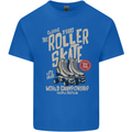 Roller Skate Retro Skating Boots Kids T-Shirt Childrens Royal Blue