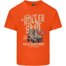 Roller Skate Retro Skating Boots Mens Cotton T-Shirt Tee Top Orange