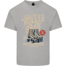 Roller Skate Retro Skating Boots Mens Cotton T-Shirt Tee Top Sports Grey