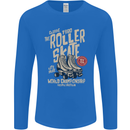 Roller Skate Retro Skating Boots Mens Long Sleeve T-Shirt Royal Blue