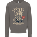 Roller Skate Retro Skating Boots Mens Sweatshirt Jumper Charcoal