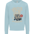 Roller Skate Retro Skating Boots Mens Sweatshirt Jumper Light Blue
