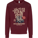 Roller Skate Retro Skating Boots Mens Sweatshirt Jumper Maroon