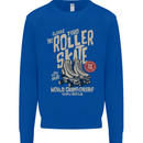 Roller Skate Retro Skating Boots Mens Sweatshirt Jumper Royal Blue