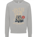 Roller Skate Retro Skating Boots Mens Sweatshirt Jumper Sports Grey