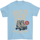 Roller Skate Retro Skating Boots Mens T-Shirt 100% Cotton Light Blue