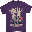 Roller Skate Retro Skating Boots Mens T-Shirt 100% Cotton Purple