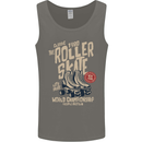 Roller Skate Retro Skating Boots Mens Vest Tank Top Charcoal