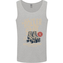 Roller Skate Retro Skating Boots Mens Vest Tank Top Sports Grey
