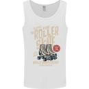 Roller Skate Retro Skating Boots Mens Vest Tank Top White