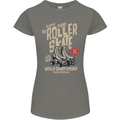 Roller Skate Retro Skating Boots Womens Petite Cut T-Shirt Charcoal