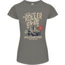 Roller Skate Retro Skating Boots Womens Petite Cut T-Shirt Charcoal
