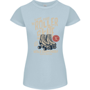 Roller Skate Retro Skating Boots Womens Petite Cut T-Shirt Light Blue