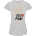 Roller Skate Retro Skating Boots Womens Petite Cut T-Shirt Sports Grey
