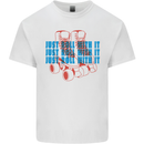 Roller Skating Just Roll With It Boots Mens Cotton T-Shirt Tee Top White