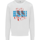 Roller Skating Just Roll With It Boots Mens Sweatshirt Jumper White