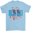 Roller Skating Just Roll With It Boots Mens T-Shirt 100% Cotton Light Blue