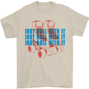Roller Skating Just Roll With It Boots Mens T-Shirt 100% Cotton Sand