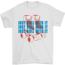 Roller Skating Just Roll With It Boots Mens T-Shirt 100% Cotton White