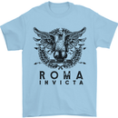 Roma Invicta Training Bodybuilding Gym Mens T-Shirt 100% Cotton Light Blue