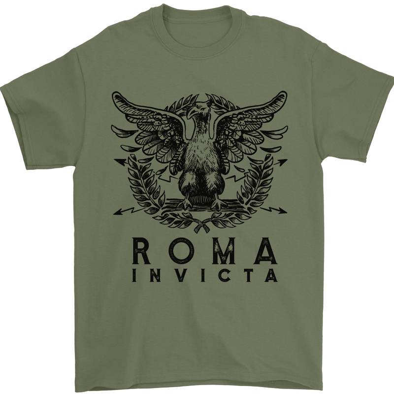 Roma Invicta Training Bodybuilding Gym Mens T-Shirt 100% Cotton Military Green