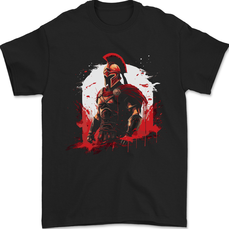 Roman Warrior Gym Training Top Bodybuilding Mens T-Shirt 100% Cotton Black